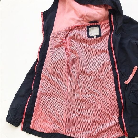 Bench navy blue light zip up long jacket EUC 9-10Y - Picture 4 of 7